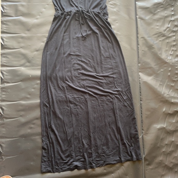 NWOT RacerBack Drawstring super soft Black Maxi Dress - Picture 5 of 6
